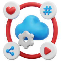 Canvas Print - cloud 3d render icon illustration