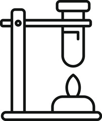 Sticker - Burning test tube icon outline vector. Formula biology. Dna solitary material