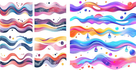Poster - Vector Set of Template Dividers with Drops