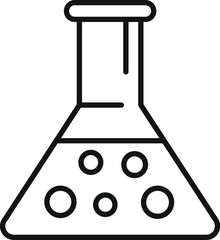 Poster - Flask pot icon outline vector. Genetic material element. Dna lab biology