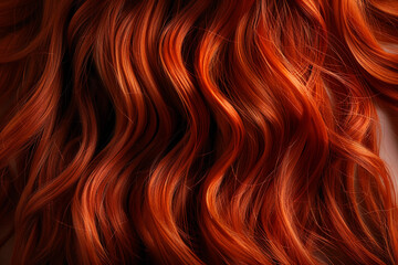 Wall Mural - wavy red hair texture background