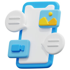 Sticker - smartphone 3d render icon illustration