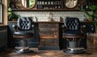 vintage retro black Barber Chair
