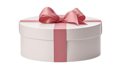 Wall Mural - pink gift box with ribbon isolated on transparent background cutout