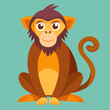 Monkey ape baboon chimpanzee pet vector illustration draw cartoon. pretty cute