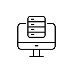 Poster - Data center outline icons, minimalist vector illustration ,simple transparent graphic element .Isolated on white background