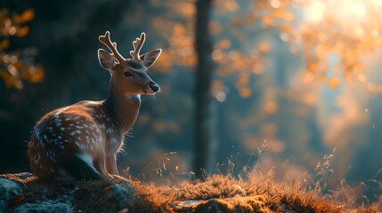 a cinematic and dramatic portrait image for deer