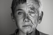 man aging concept, AI generated