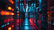 Technological Haven: A Glimpse into the Intricate Server Room of a Datacenter, Showcasing Advanced Technology and Precision