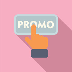 Poster - Click promo offer icon flat vector. Deal store sale. Tag shop calendar