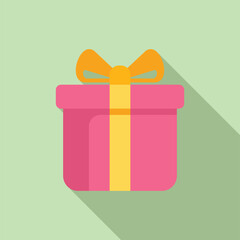 Poster - Gift box icon flat vector. Package deal promotion. Card elegant rate