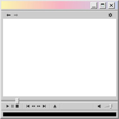 90s Old Computer Video Player Window Screen Frame 