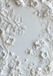 light white floral embossing frame, baroque, copy space 