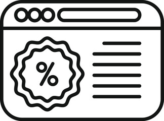 Sticker - Online sale shop icon outline vector. Package rebate social. Business store