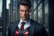 © Tetiana - Generative AI image of man superhero leading mission save the world