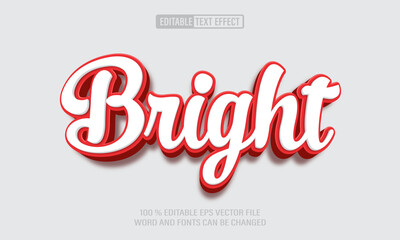 Wall Mural - Editable 3d text style effect - Bright text effect Template