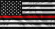 © Alexprint - American firefighter flag with thin red line
