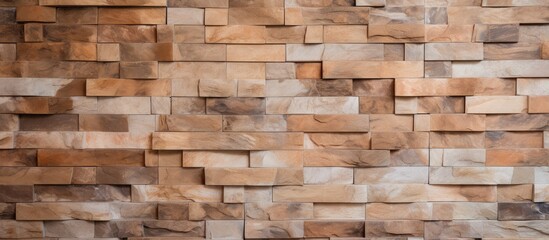 Wall Mural - Light brown stone tiled wall decor