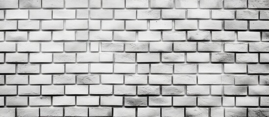 Wall Mural - Black and White Pattern on White Brick Wall Texture Background