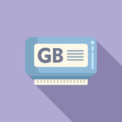 Poster - Gigabyte data memory icon flat vector. Machine device. Database product