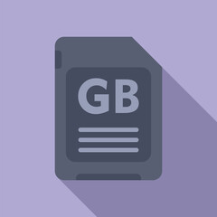 Poster - GB flash memory board icon flat vector. Machine solid. Backup ssd