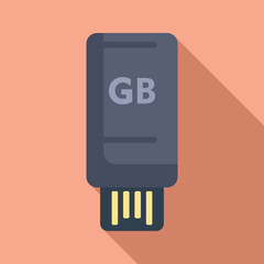 Poster - Speed usb disk icon flat vector. Solid state disk. Database server megabyte