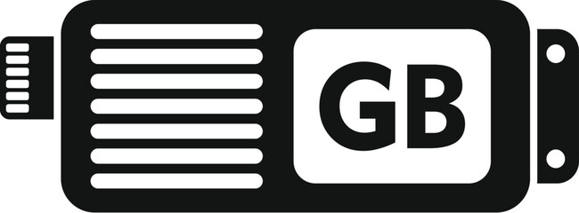 Poster - Gigabyte icon simple vector. Cyber disk. Device computer storage equipment