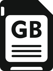 Poster - GB flash memory board icon simple vector. Machine solid. Backup ssd