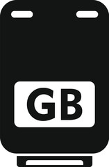 Poster - SSD gb solid shutter icon simple vector. Machine server. Equipment device disk