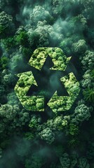 recycle symbol on grass