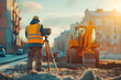 Photorealistic image of a surveyor at a construction site