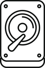 Poster - Disk gb data icon outline vector. Assembly focus state. Computer disk device