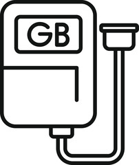Poster - Mass storage tb icon outline vector. Focus state plastic. SSD flash sd device
