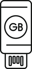 Poster - Speed usb disk icon outline vector. Solid state disk. Database server megabyte