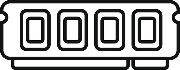 Poster - Memory board icon outline vector. Solid digital storage. Data center backup
