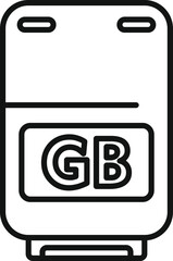 Poster - SSD gb solid shutter icon outline vector. Machine server. Equipment device disk