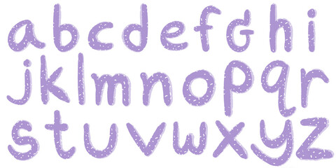 English alphabet a-z lower case cookie handwriting style