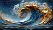 Watercolor wave background for graphics use. Created with Ai