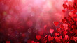 Abstract panorama background featuring red hearts, perfect for Valentine's Day banners, expressing the concept of love
