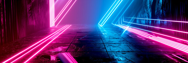 Poster - Abstract Background with Neon Lines