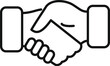 Worker handshake icon outline vector. Business coping skills. Tension learning
