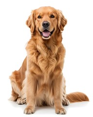 Wall Mural - A Golden retriever dog isolated on a white background