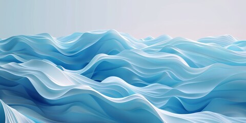 Wall Mural - The image is a computer generated wave with a blue color