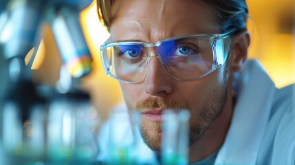 Poster - Scientific research, Scientists are experimenting Genetic research in a laboratory. Generative AI.