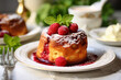 Raspberry Popover pastry on plate