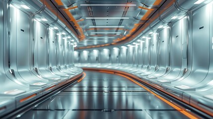 Poster - A maze of conveyor belts. Generative AI.