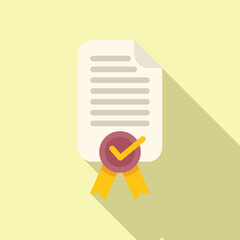 Poster - registration certificate icon flat vector. new sign user. join online verify step