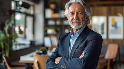 Poster - Portrait of a mature businessman standing in an office