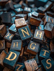 Poster - Retro wooden typeset letters for a printing press