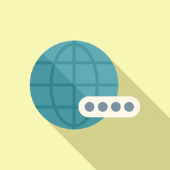 Poster - global online registration icon flat vector. sign login user. new form guide